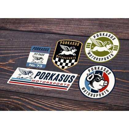 Porkasus Retro Sticker Sheet